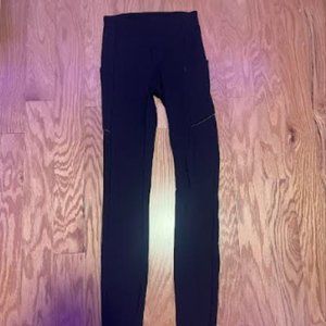 Discontinued Black 28" Size 0 Lululemon Leggings With Pockets